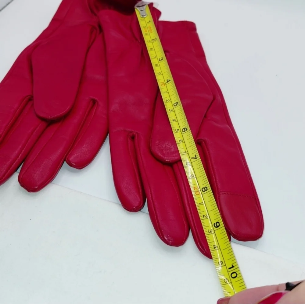 NWT Kate Spade Red Lambskin Leather gloves XL